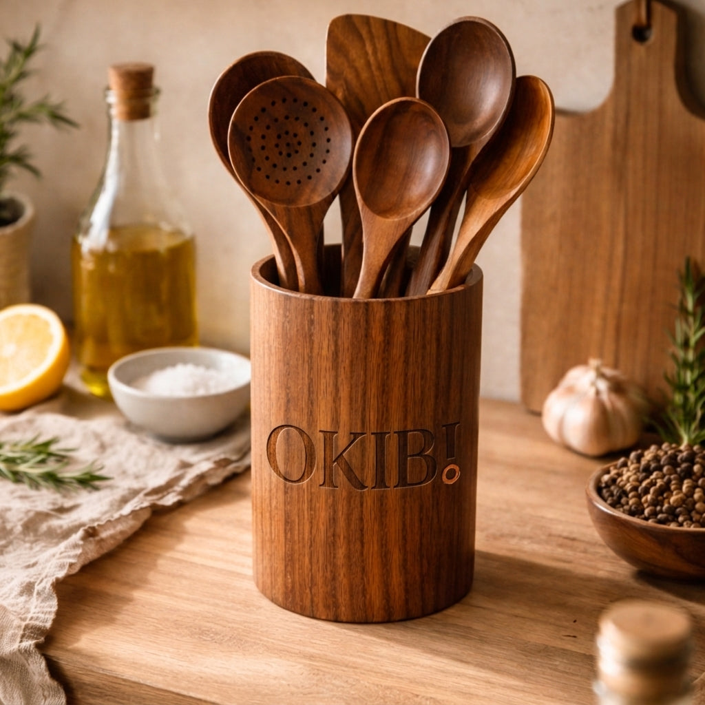 Okibi 木灯スタンド™｜料理道具も文房具も、立てるだけで片づく