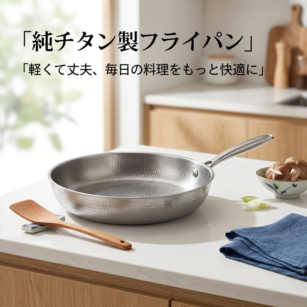 Okibi 純チタンフライパン™｜軽くて丈夫な一生ものの調理フライパン