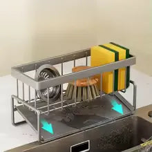 ステンレス製シンクオーガナイザー™｜自動排水機能付きキッチン収納ラック